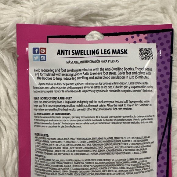 Onyx Bathouse Anti Swelling Foot + Leg Masks 15 Min to Bliss set of 3 - Picture 4 of 6